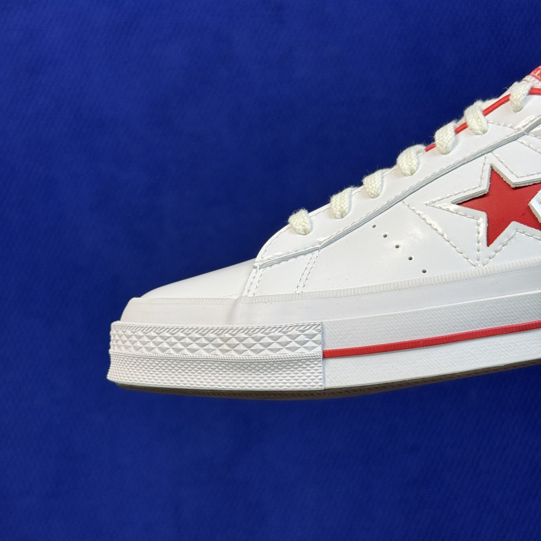 虎扑版‼️ 匡威OneStar星星鞋 光面皮白色红标 Converse One Star Ox 帆布休闲板鞋 C 行业一