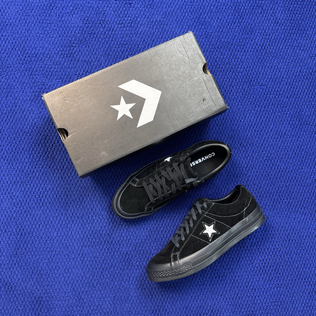 虎扑版‼️ 匡威OneStar星星鞋 翻毛皮黑武士 Converse One Star Ox 帆布休闲板鞋 C 行业一线