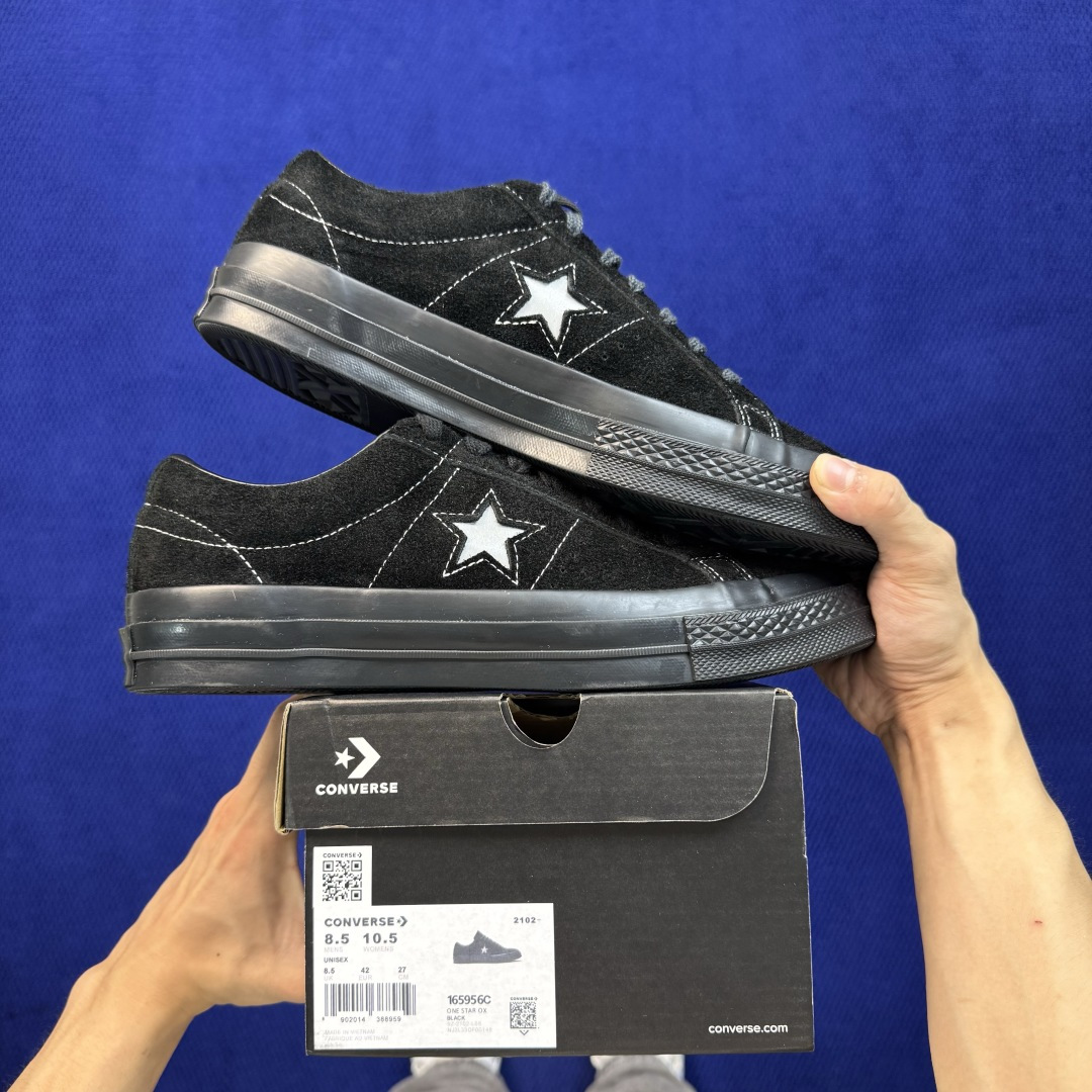 虎扑版‼️ 匡威OneStar星星鞋 翻毛皮黑武士 Converse One Star Ox 帆布休闲板鞋 C 行业一线