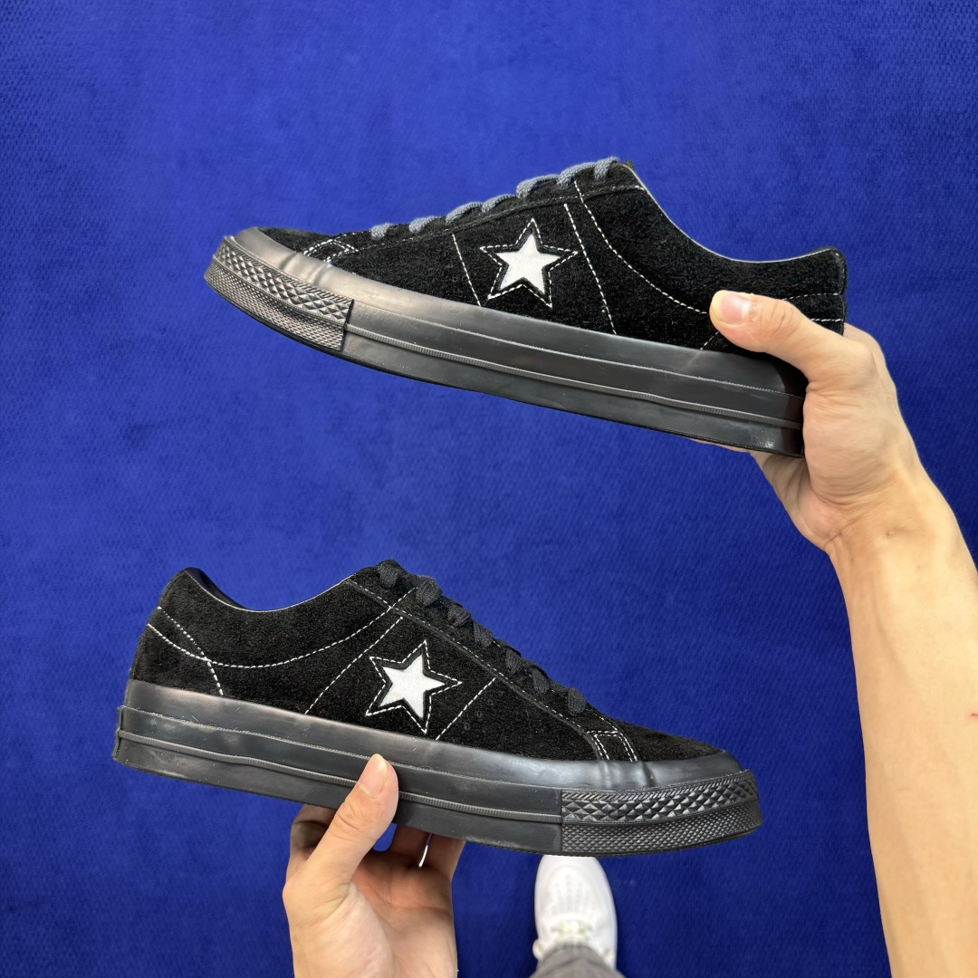 虎扑版‼️ 匡威OneStar星星鞋 翻毛皮黑武士 Converse One Star Ox 帆布休闲板鞋 C 行业一线