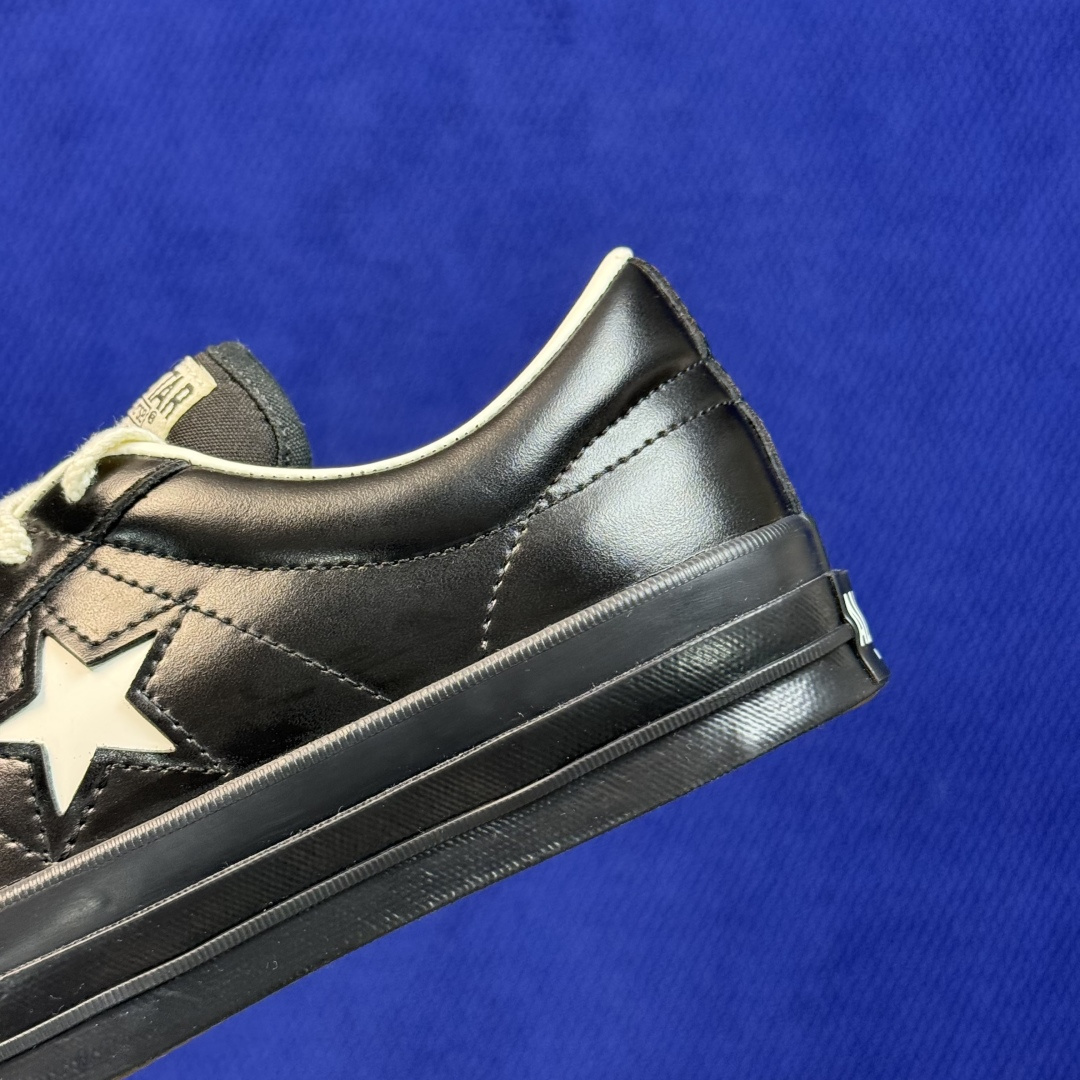 虎扑版‼️ 匡威OneStar星星鞋 光面皮黑色白标 Converse One Star Ox 帆布休闲板鞋 C 行业一