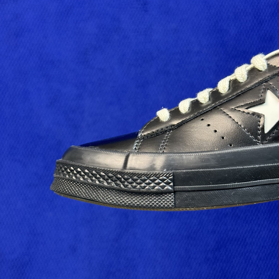 虎扑版‼️ 匡威OneStar星星鞋 光面皮黑色白标 Converse One Star Ox 帆布休闲板鞋 C 行业一