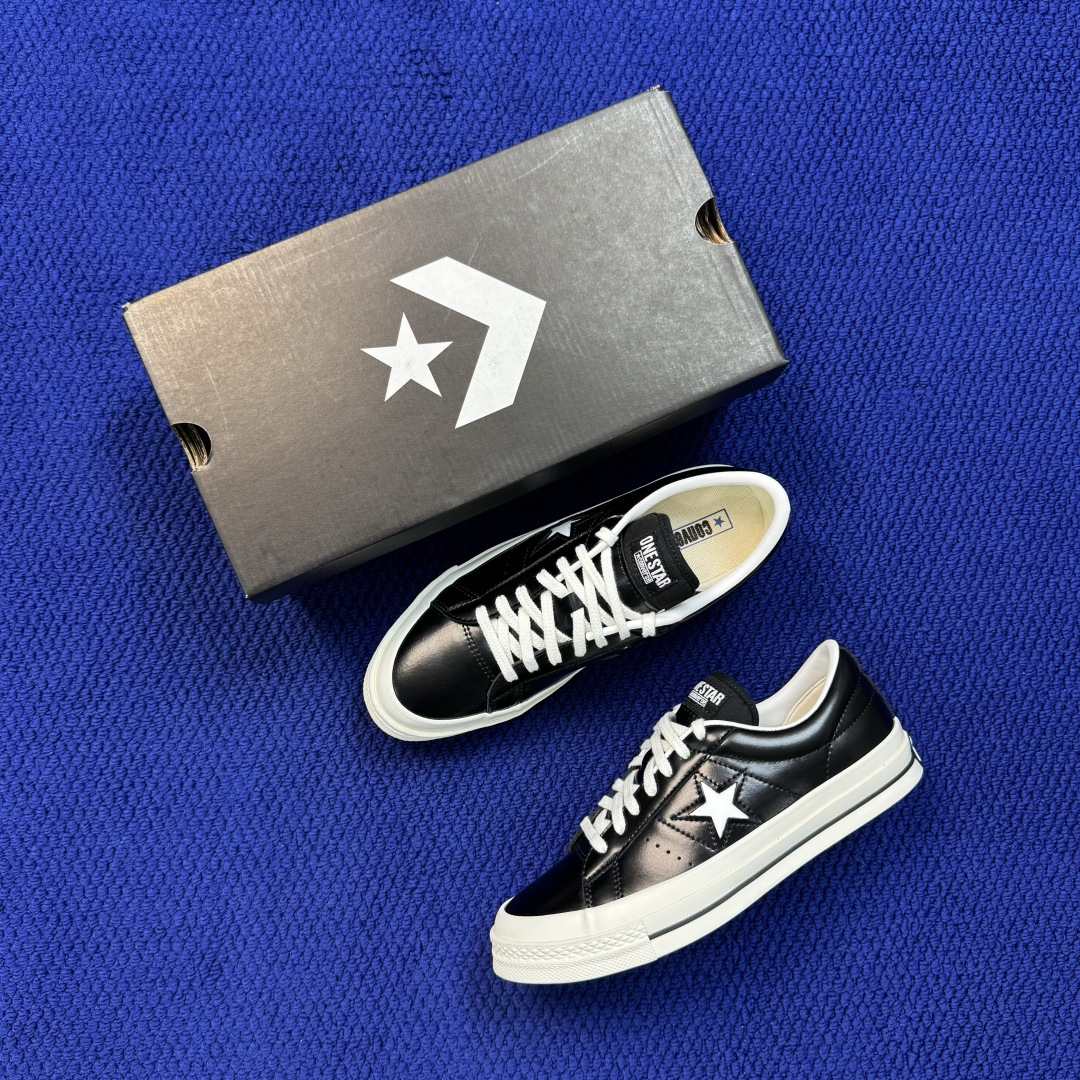 虎扑版‼️ 匡威OneStar星星鞋 光面皮黑白 Converse One Star Ox 帆布休闲板鞋 C 行业一线头 虎扑版‼️ 匡威OneStar星星鞋 光面皮黑白 Converse One Star Ox 帆布休闲板鞋 C 行业一线头