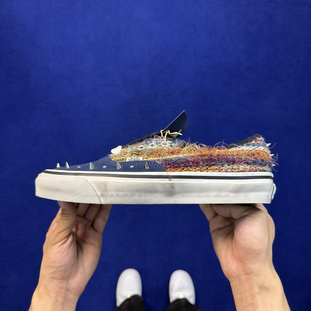 虎扑版！Vans Authentic 安纳海姆 碎钻流苏复古蓝棕 161V 纯原级别外贸订单！万斯经典 硫化帆布板鞋 正