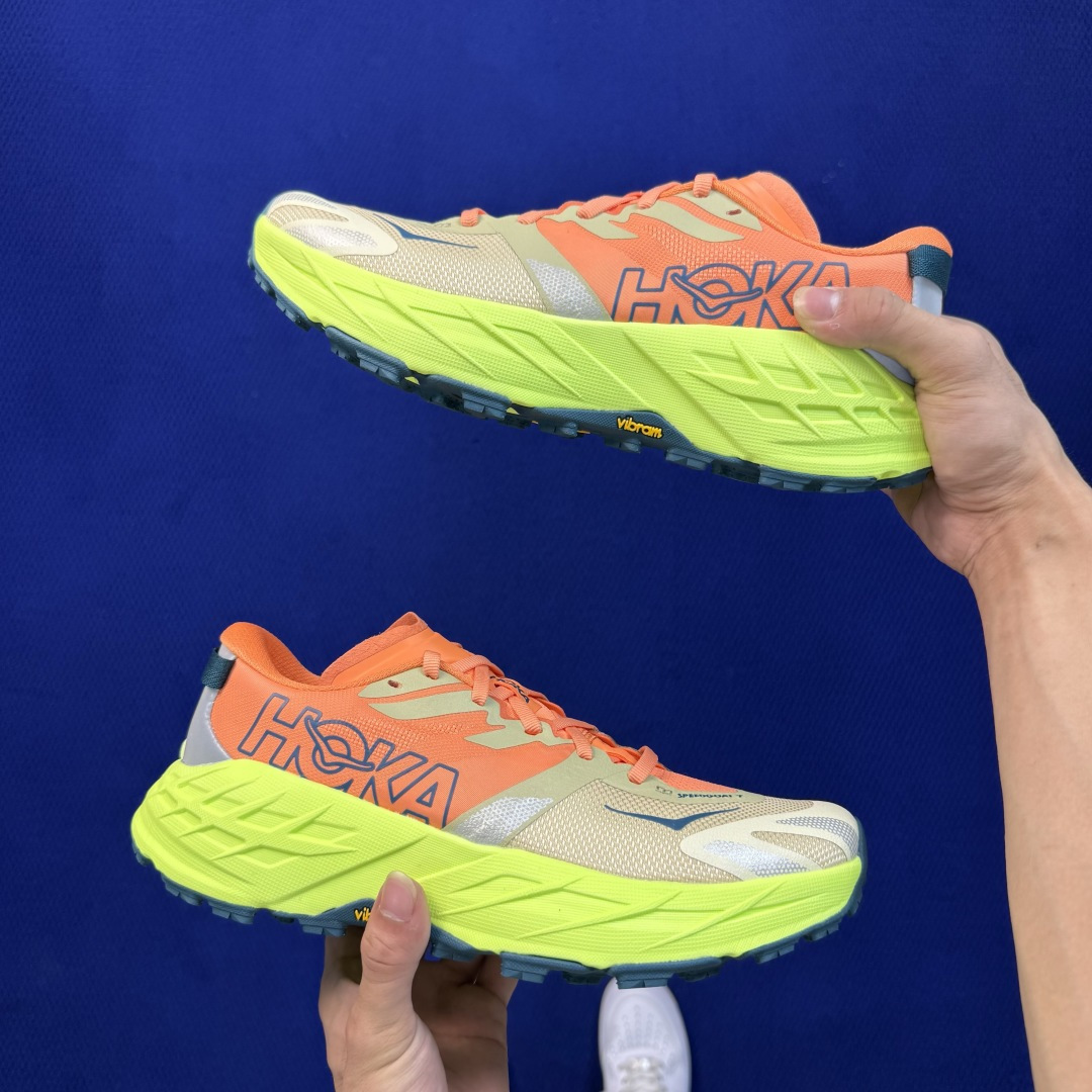 HOKA ONE ONE SPEEDGOAT 7 羚羊7越野跑鞋 纯原大厂出品!品质库存稳定放心推! 第1色:橙绿 货号 HOKA ONE ONE SPEEDGOAT 7 羚羊7越野跑鞋 纯原大厂出品!品质库存稳定放心推! 第1色:橙绿 货号