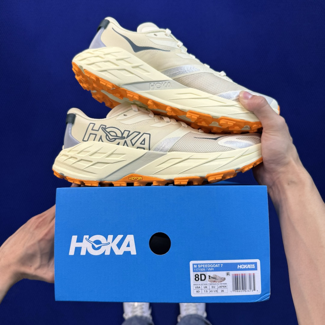 HOKA ONE ONE SPEEDGOAT 7 羚羊7越野跑鞋 纯原大厂出品!品质库存稳定放心推! 第5色:米色 货号 HOKA ONE ONE SPEEDGOAT 7 羚羊7越野跑鞋 纯原大厂出品!品质库存稳定放心推! 第5色:米色 货号