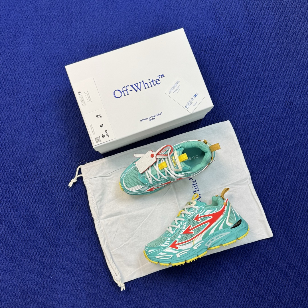 OW解构休闲跑鞋/复古老爹鞋 第69色：蒂芙尼绿 OFF-WHITE Be Right Back 工艺很复杂！ 尺码：3