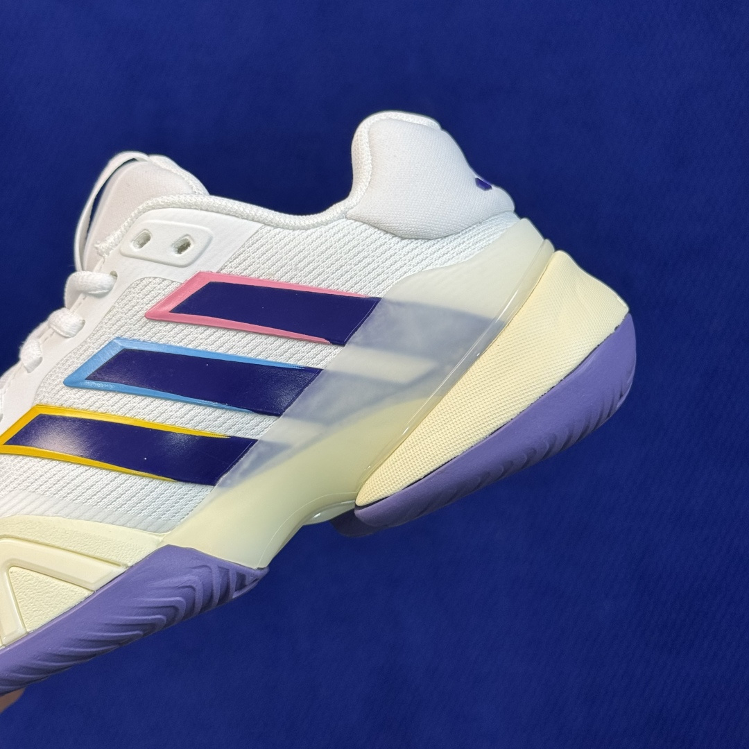 adidas BARRICADE 14 M 专业网球鞋 第7色:白色多彩 货号：KK3854 王欣瑜同款战靴，主打侧向支