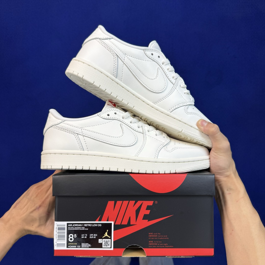 AJ1Low低帮OG系列：纯白 Jordan Air Jordan 1 RETRO LOW OG 市售最强低帮 天花板品
