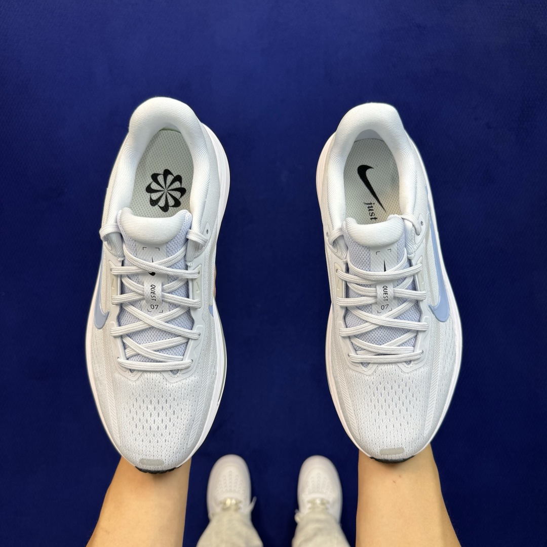 Nike Quest 7 网布透气 低帮跑步鞋 大厂纯原，1:1顶级品质！ DY第2色:白蓝 货号：IM9291-002