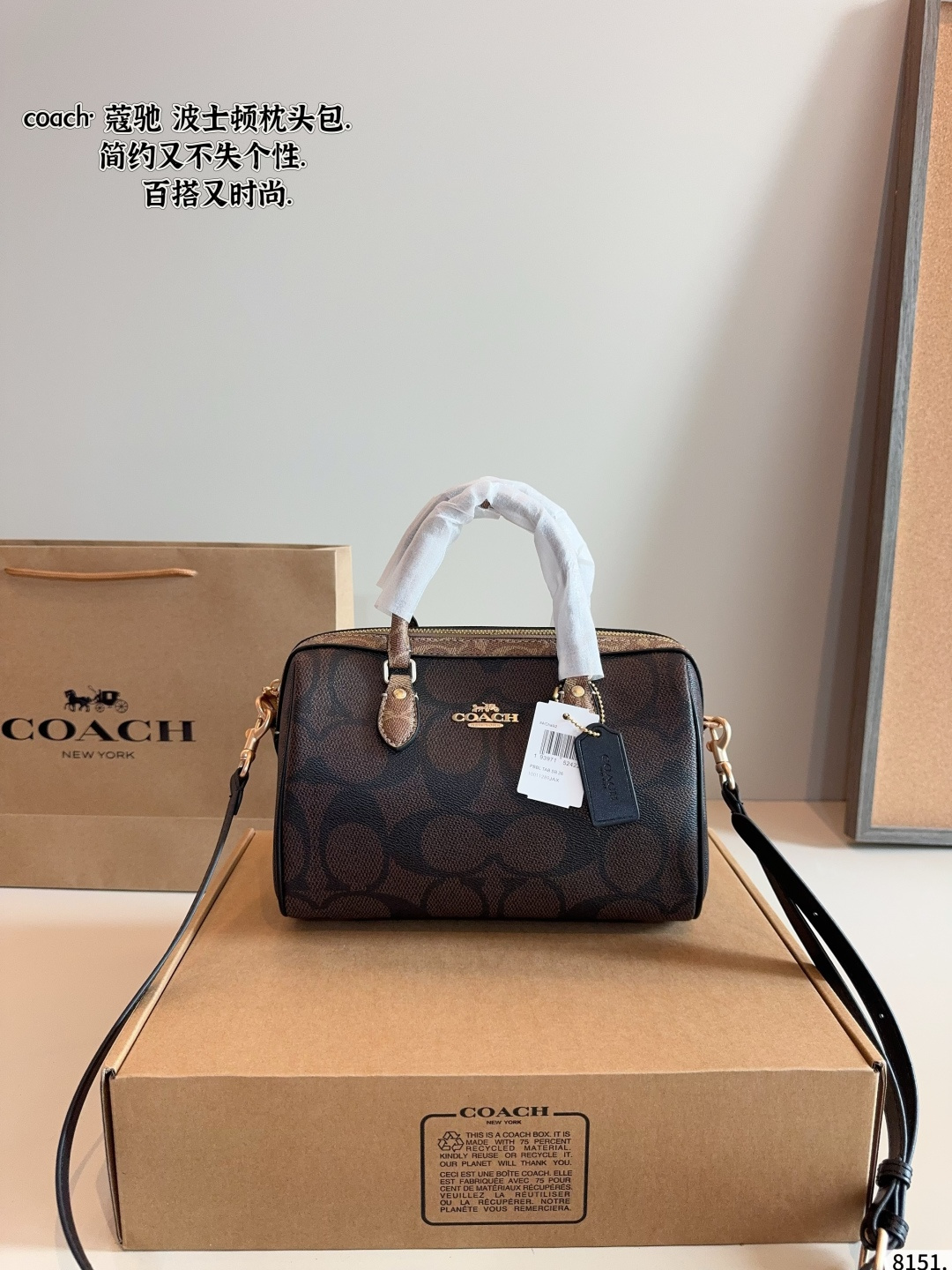 Con caja de regalo 🎁 Coach bolso de Boston. Clásico y versátil, nunca pasa de moda~ Pequeño bolso almohada, …