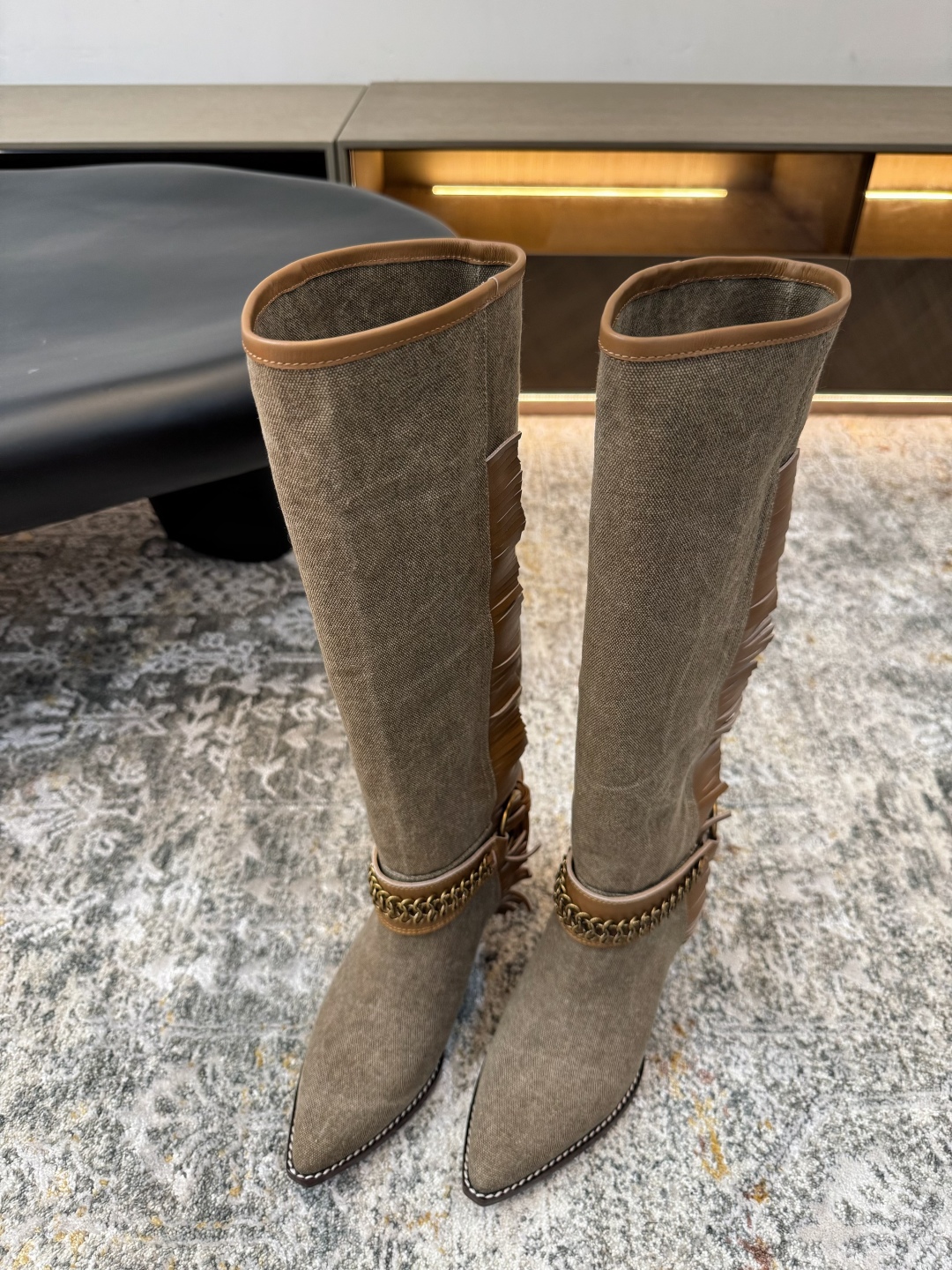 Isabel Marant Women's Knee High Cowboy Boots With Fringe Detail - 7 cm Heel 6 cmp i1753014593090 2383 0 2