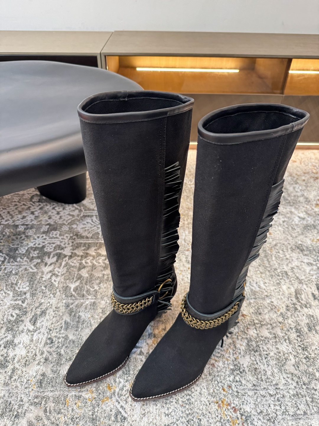 Isabel Marant Women's Knee High Western Boots with Leather and Fringe 6 cmp i1753014630469 2327 0 2