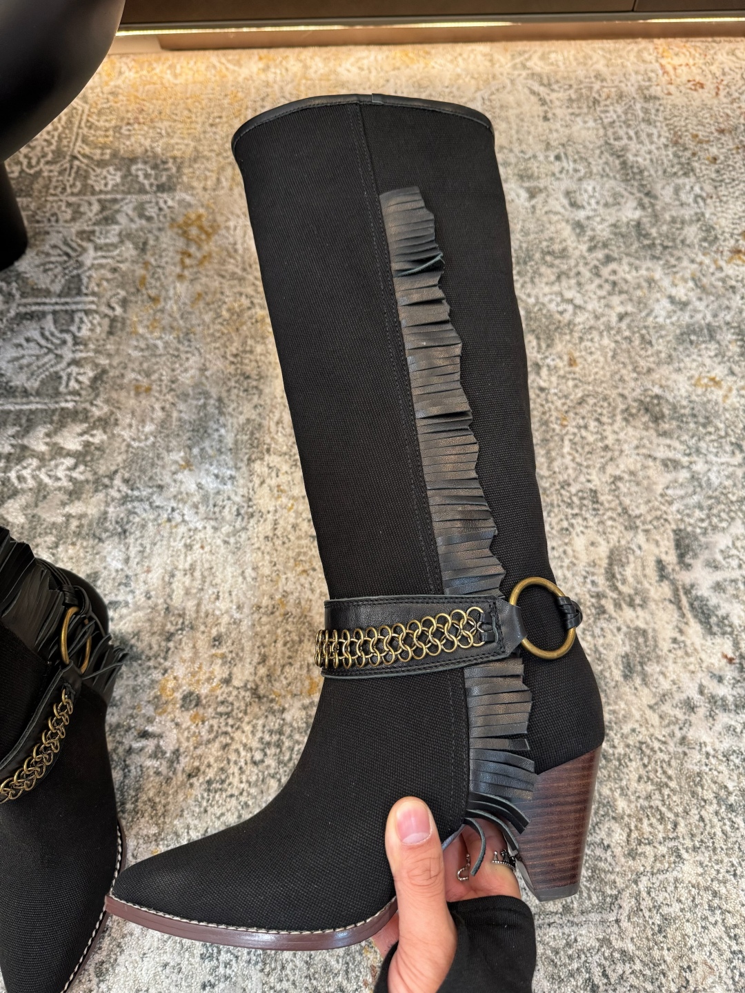 Isabel Marant Women's Knee High Western Boots with Leather and Fringe 3 cmp i1753014630479 8733 0 3