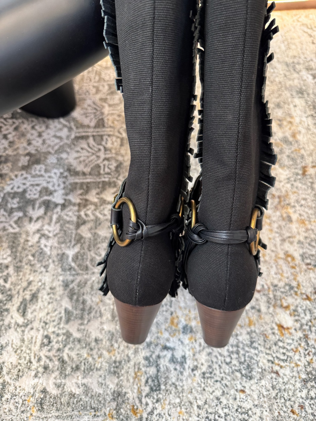 Isabel Marant Women's Knee High Western Boots with Leather and Fringe 10 cmp i1753014634758 9000 0 8