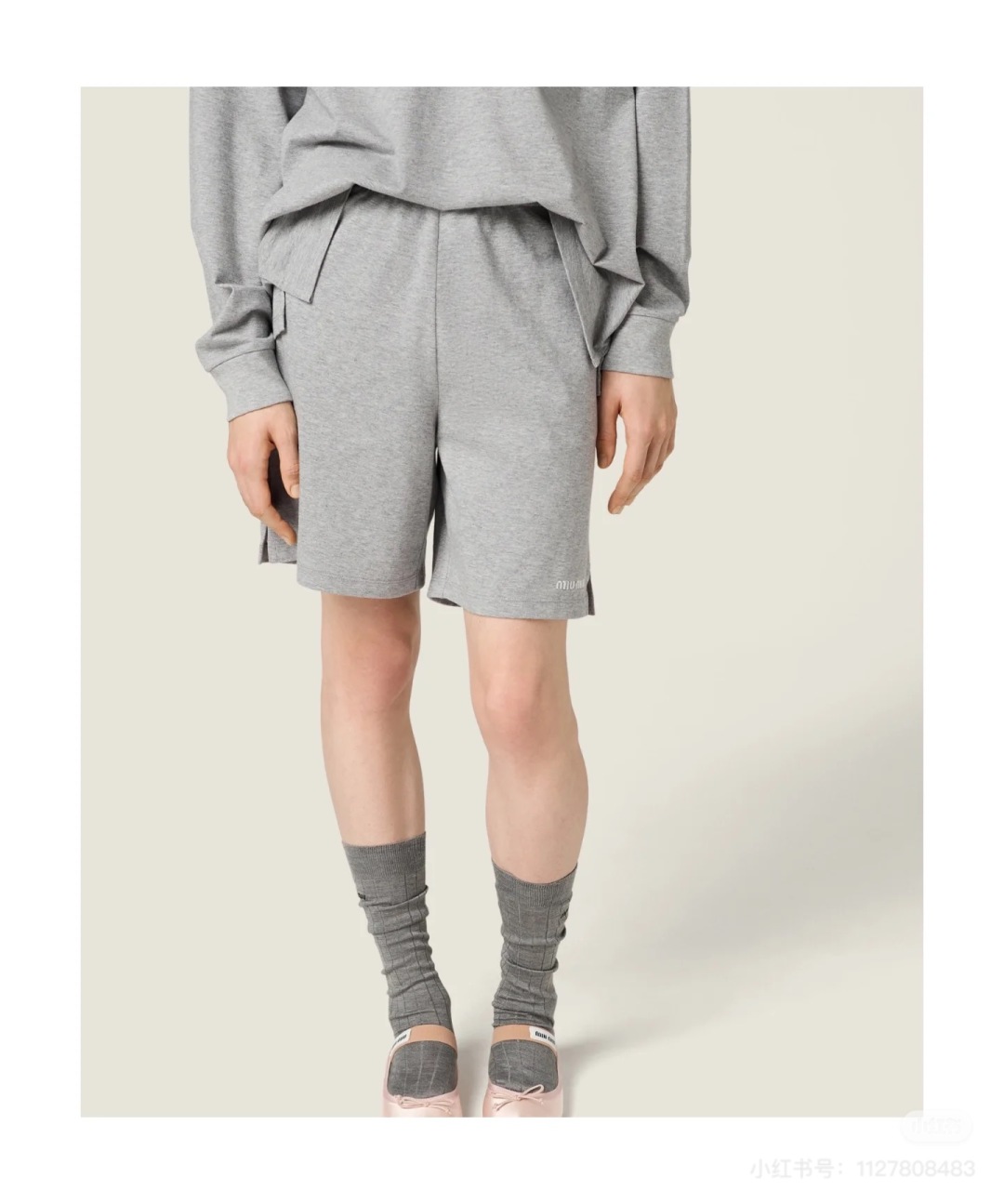 Embroidered Shorts: MiuMi*25 New Badge, Loose Style, Unique Cotton Import. - 图片 1