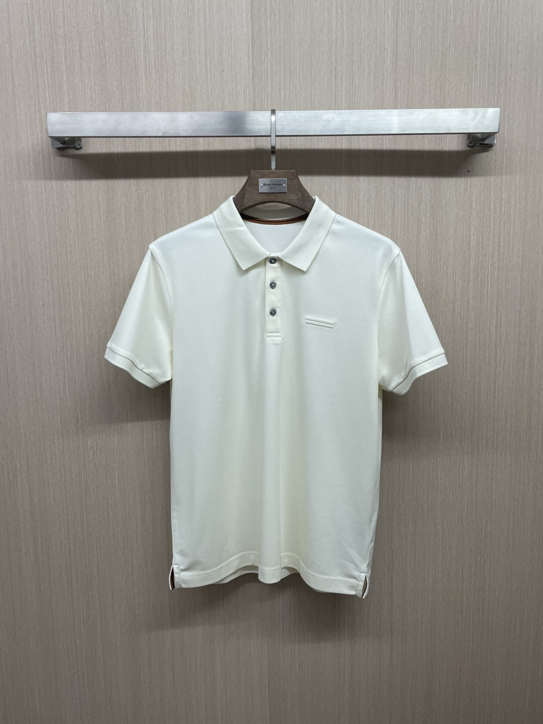Мужская рубашка поло из плотной смесовой ткани с темными пуговицами Lacoste