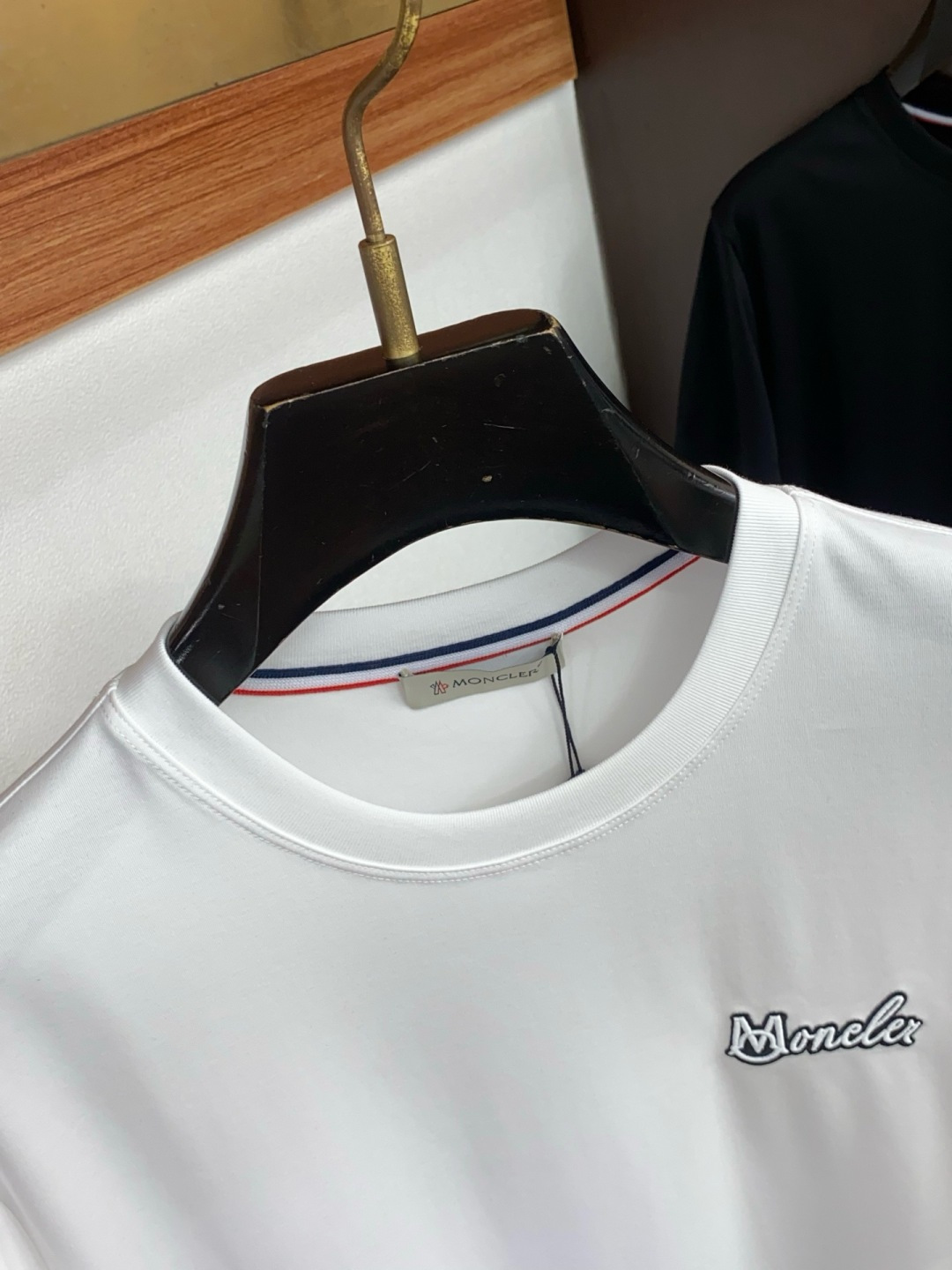 Moncler White Script Logo T-Shirt
