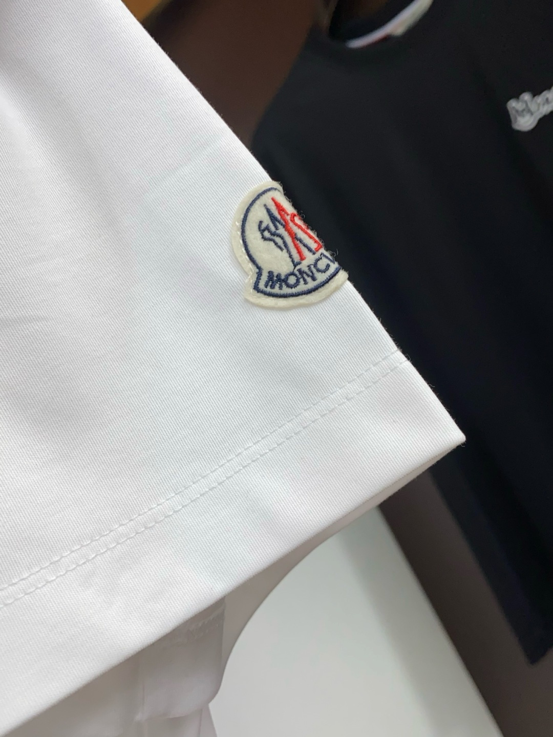 Moncler White Script Logo T-Shirt