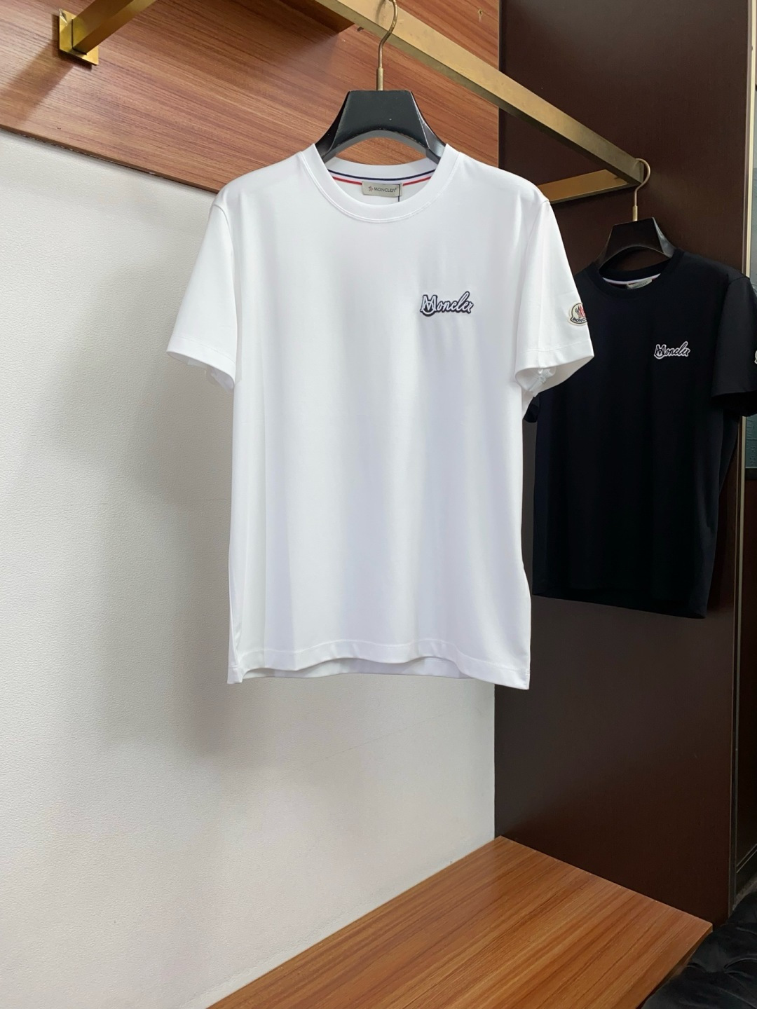 Moncler White Script Logo T-Shirt