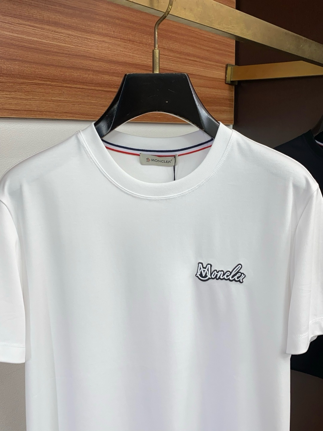 Moncler White Script Logo T-Shirt