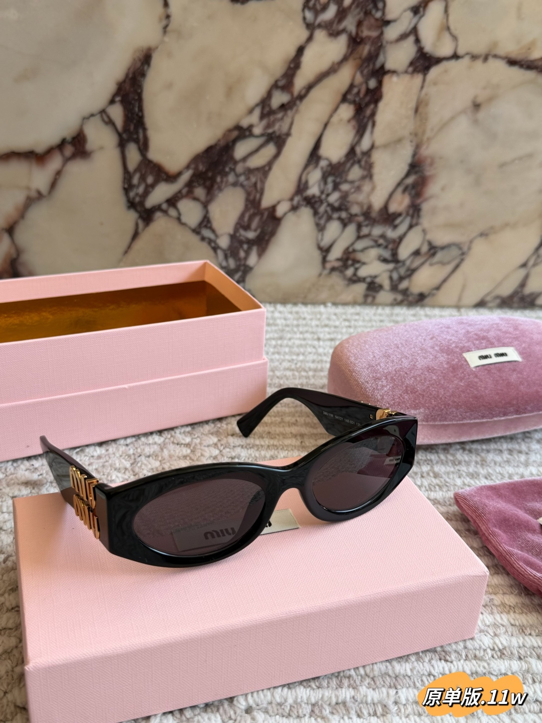 MIUMIU Sunglasses Acetate Cat Eye Black