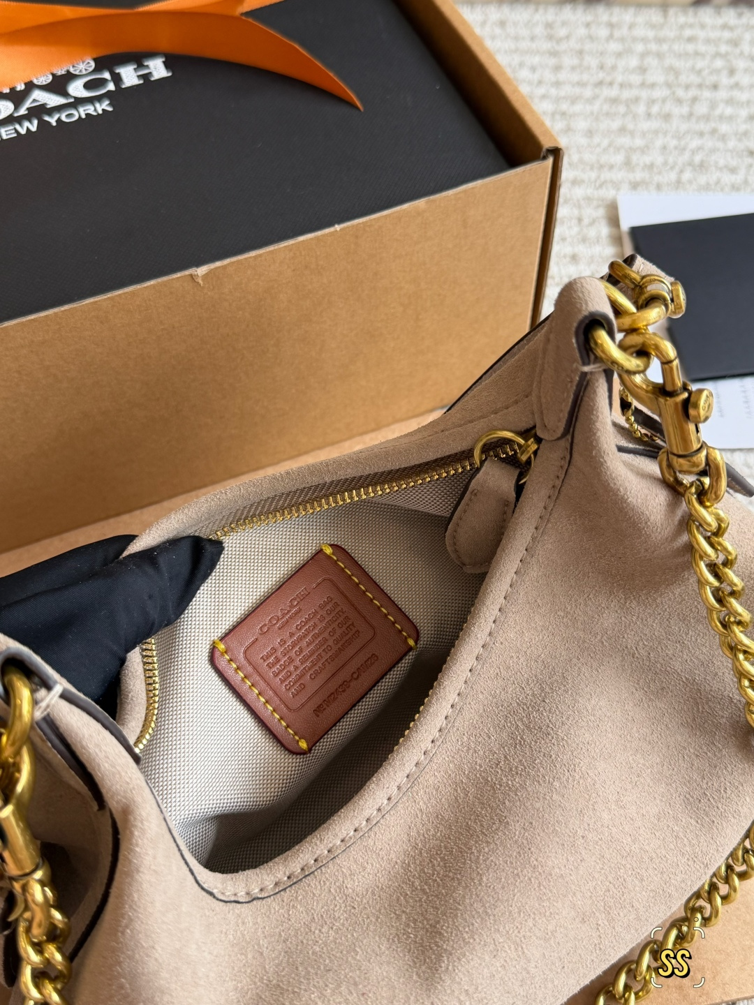 Coach Beige suede shoulder