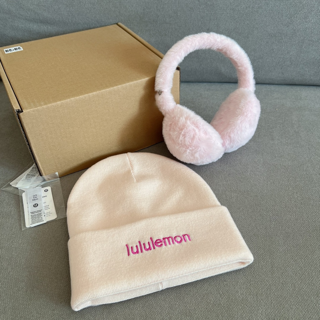 Stunning Lulu couple style fleece ear mask hat set 🔥Wear the kind that - Hat