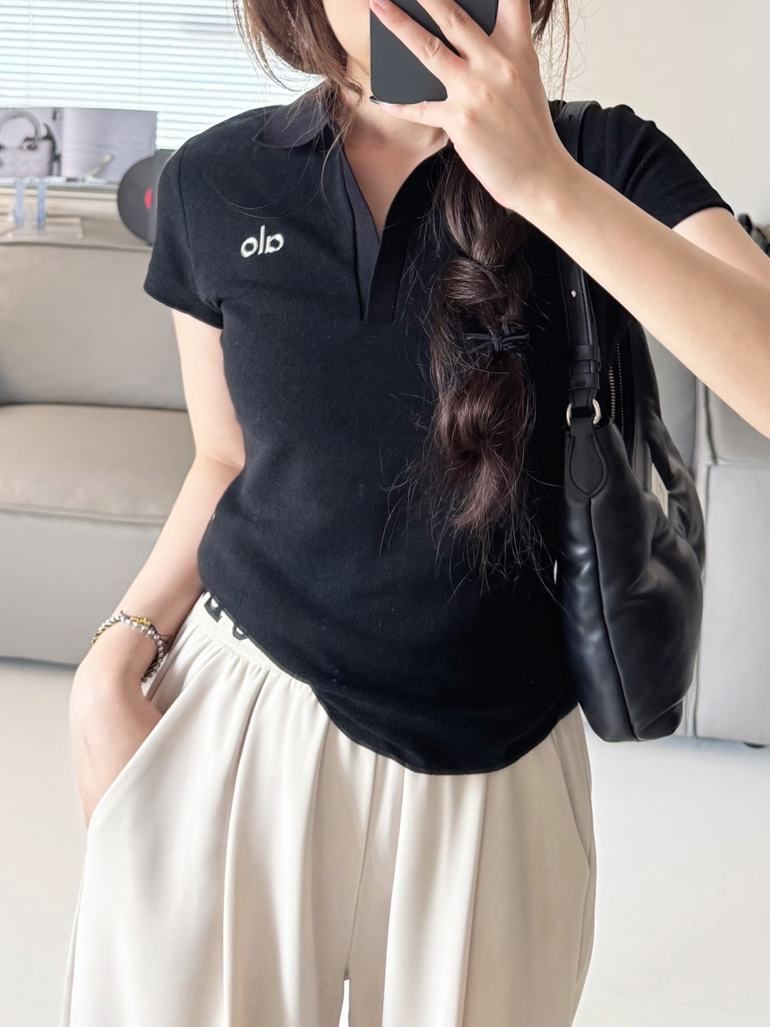 Alo polo t everyday black yoga