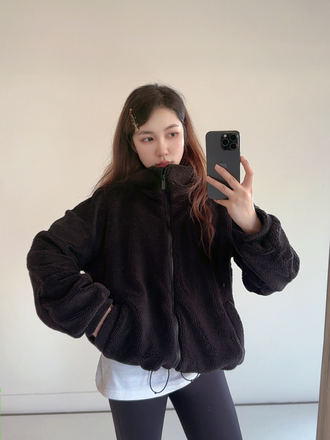 Lululemon Textured Fleece jacket everyday dark brown yoga