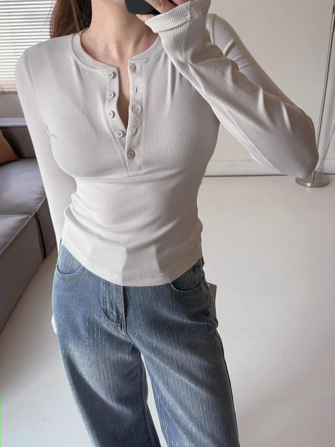 Lululemon long sleeve everyday light gray yoga