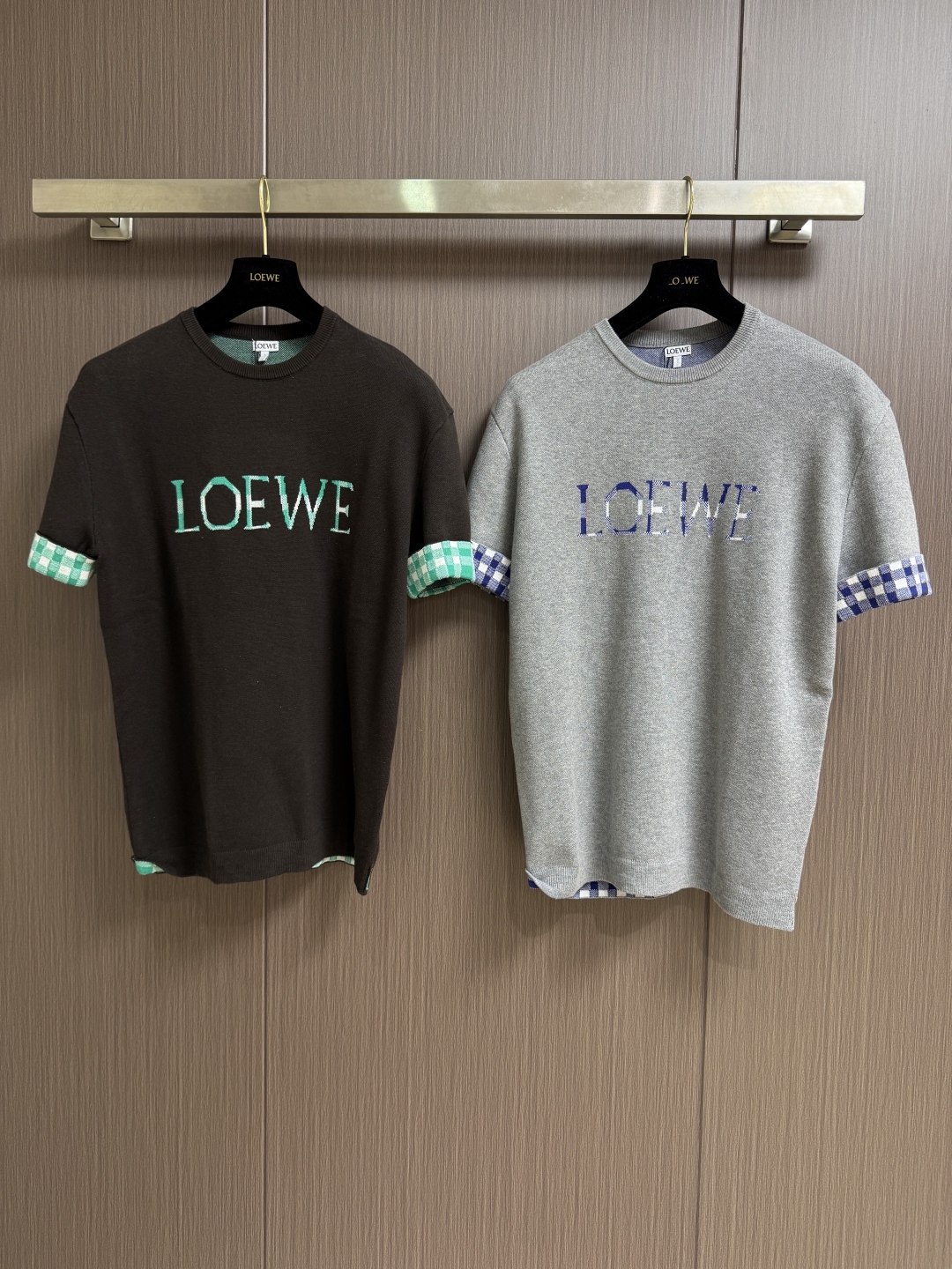 Loewe Checkered Jacquard Knit Top - Wool Blend Short Sleeve Tee 4 cmp i1760106857050 741 0 2