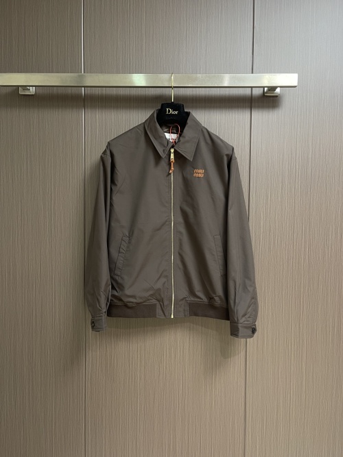 Miu Miu Stitched Logo Jacket: Custom Cloud Texture, S-XL, Unisex
