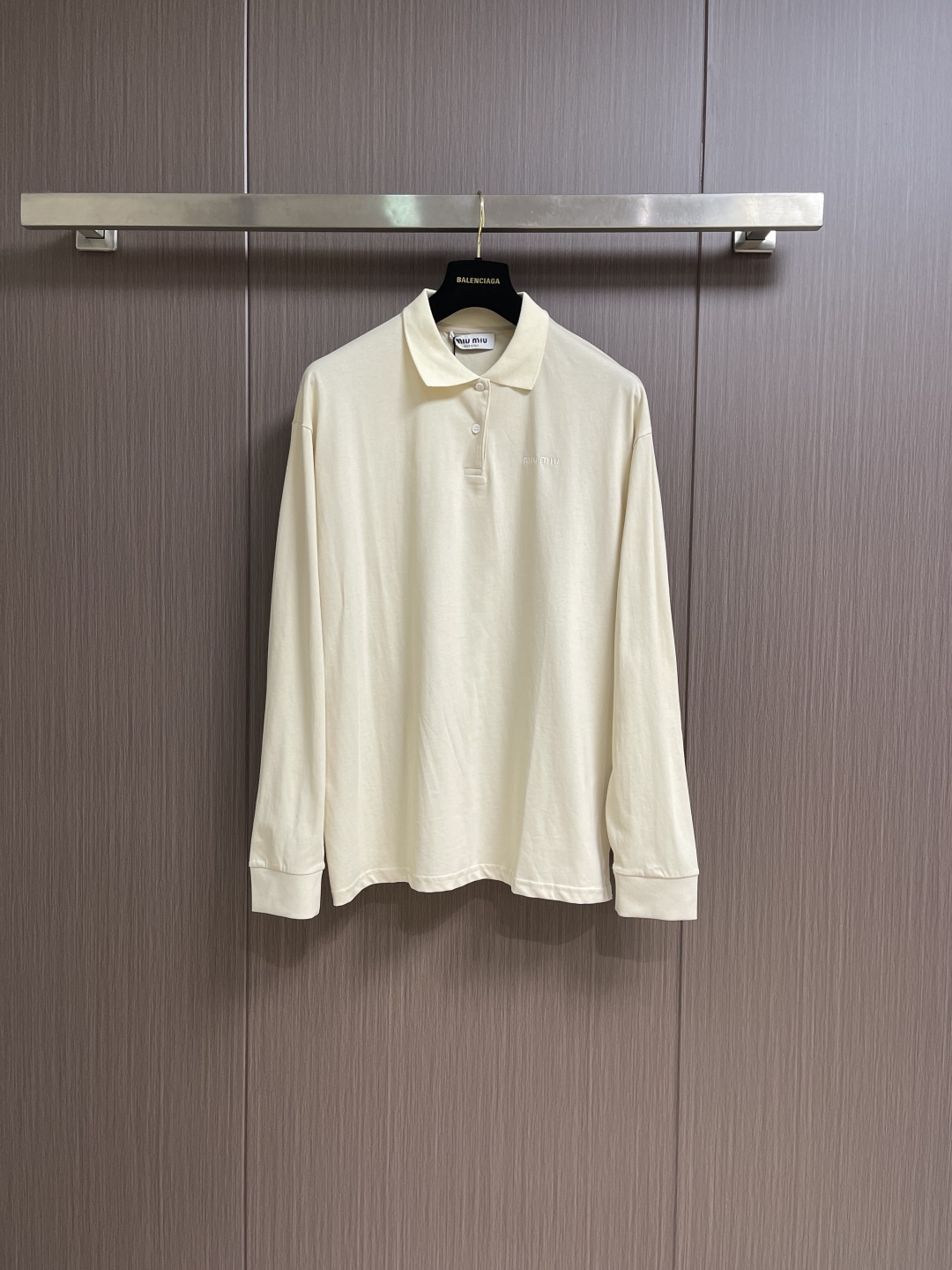 Miu Miu Beige Long Sleeve Polo Shirt - Embroidered Logo, Cotton Piqué 2 cmp i1760984868948 6221 0 1