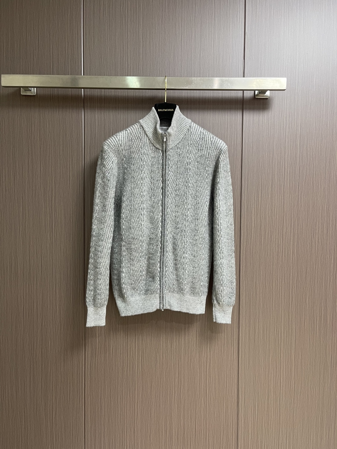 BC BrunelloCucinelli布鲁内洛·库奇内利男士商务休闲简约百搭立领拉链双线人字纹针织衫羊