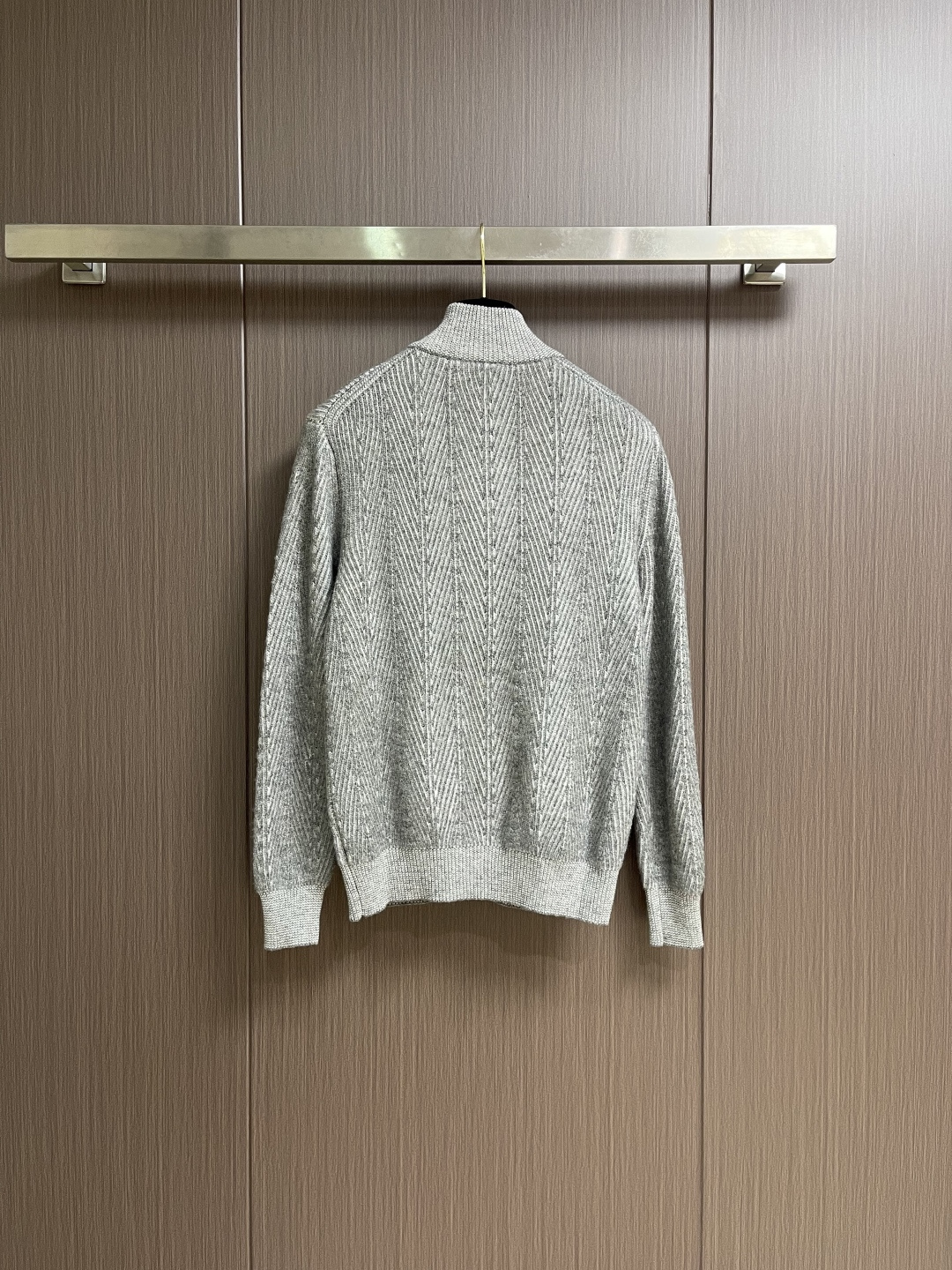 BC BrunelloCucinelli布鲁内洛·库奇内利男士商务休闲简约百搭立领拉链双线人字纹针织衫羊