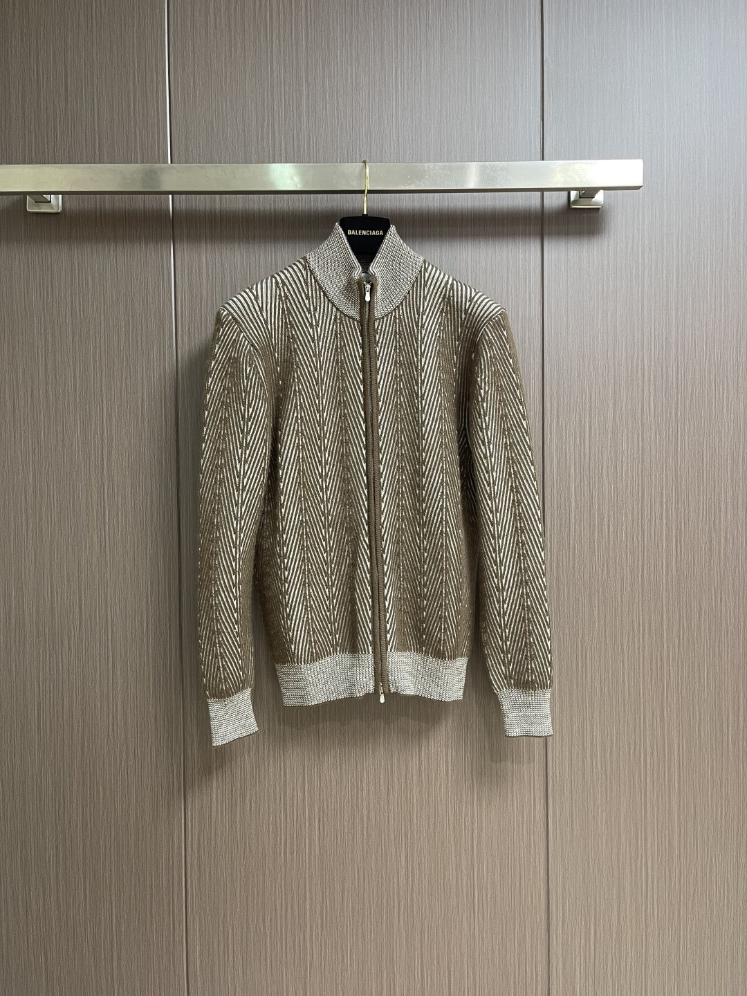 BC BrunelloCucinelli布鲁内洛·库奇内利男士商务休闲简约百搭立领拉链双线人字纹针织衫羊