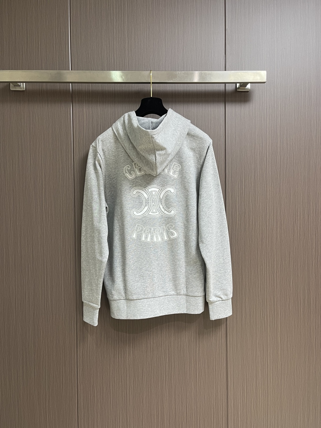 Celine 2025Fw新款印花字母连帽拉链卫衣外套，采用定织定染高克重纯棉卫衣面料制成 面料手感厚实