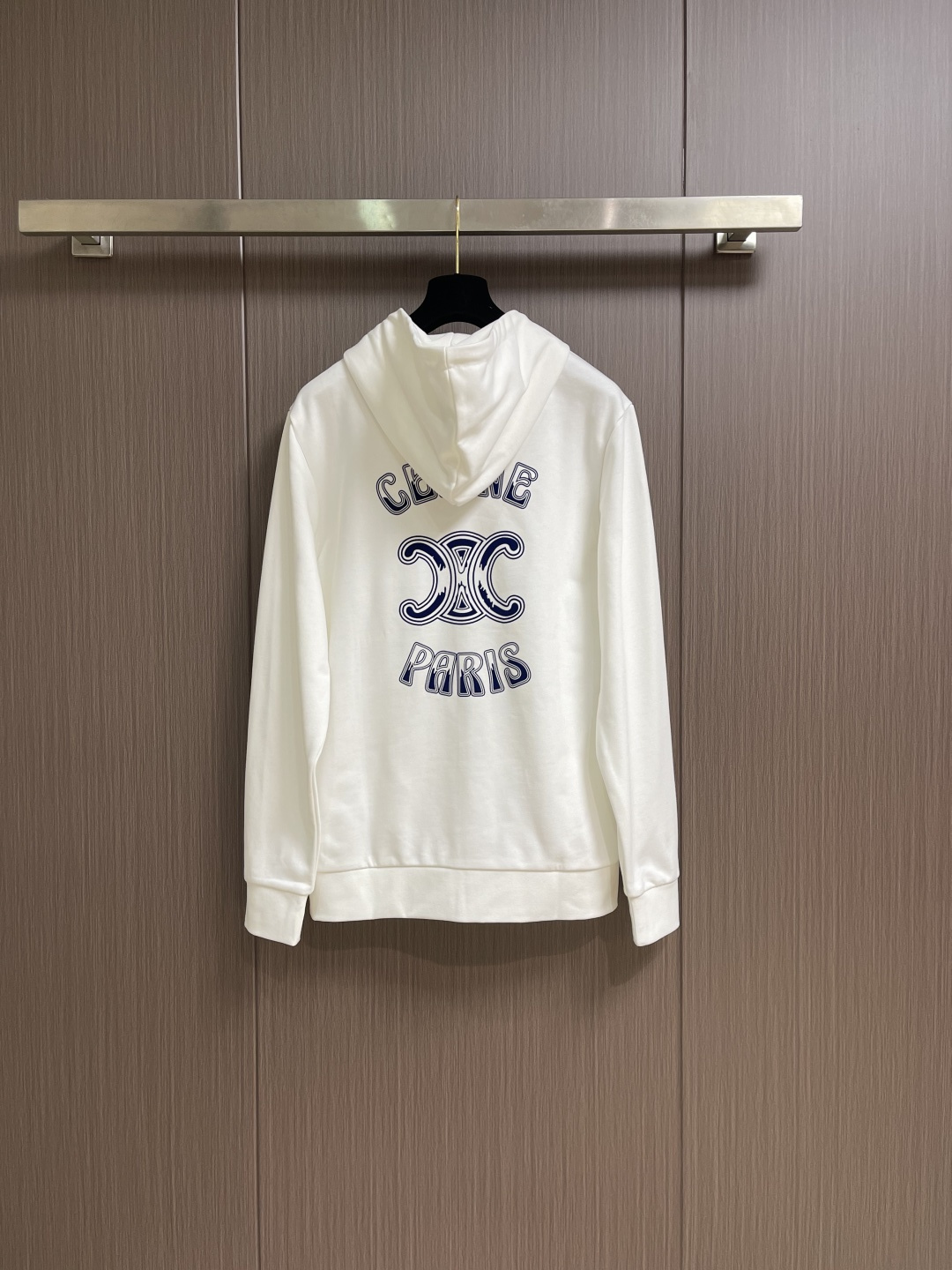 Celine 2025Fw新款印花字母连帽拉链卫衣外套，采用定织定染高克重纯棉卫衣面料制成 面料手感厚实