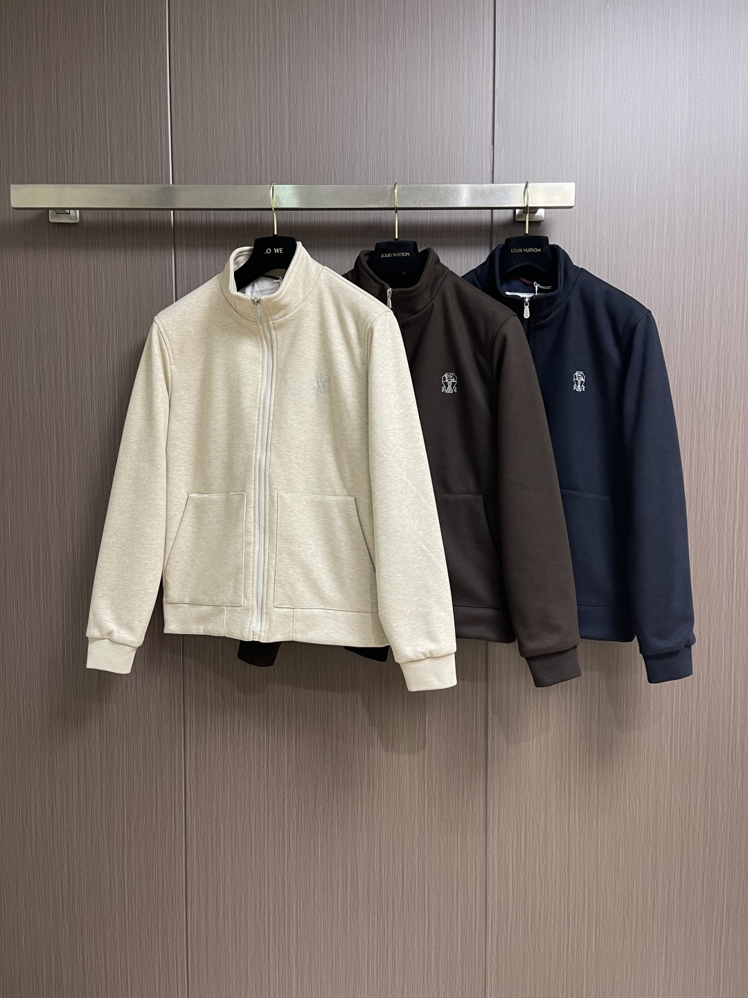 BrunelloCucinelli布鲁内洛·库奇内利 BC 长袖立领夹克外套，臻选高端弹力纯棉棉面料，手