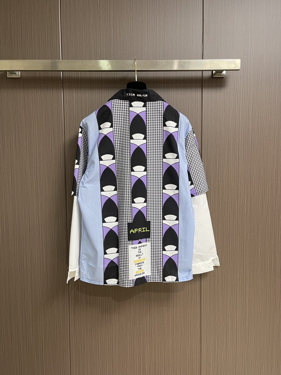 ✅🌾售后 PRADA 拼接印花假两件长袖衬衫，采用进口桑蚕丝与高支棉混纺面料，桑蚕丝带来柔滑光泽与透气垂