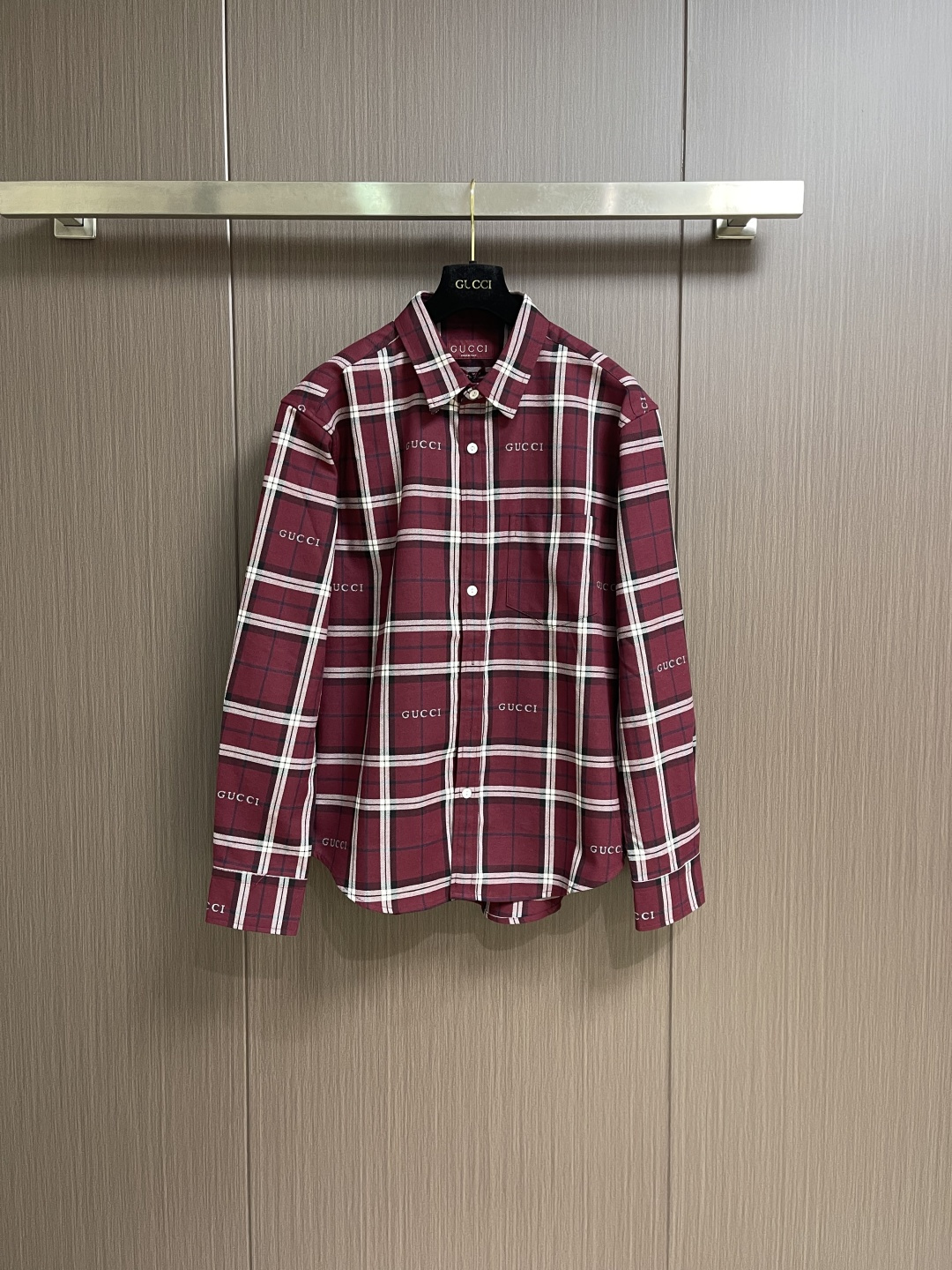 ✅🌾售后 GUCCI 苏格兰格纹棉布提花长袖衬衫，学院风格设计打造百搭格调，从容驾驭日常和休闲造型。这款