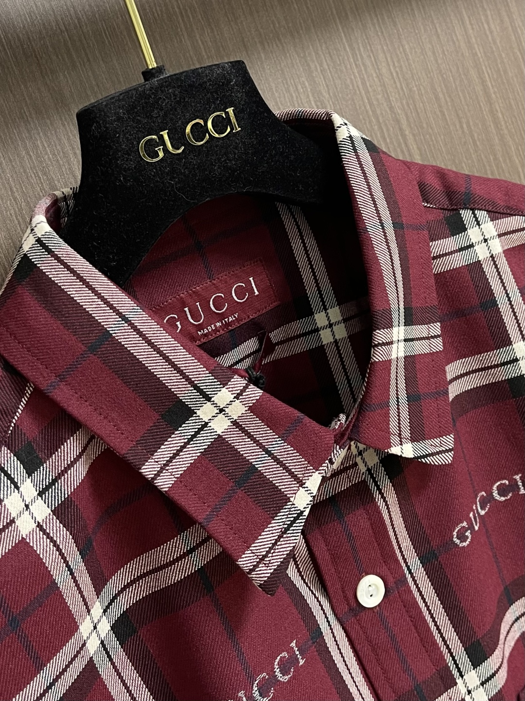 ✅🌾售后 GUCCI 苏格兰格纹棉布提花长袖衬衫，学院风格设计打造百搭格调，从容驾驭日常和休闲造型。这款