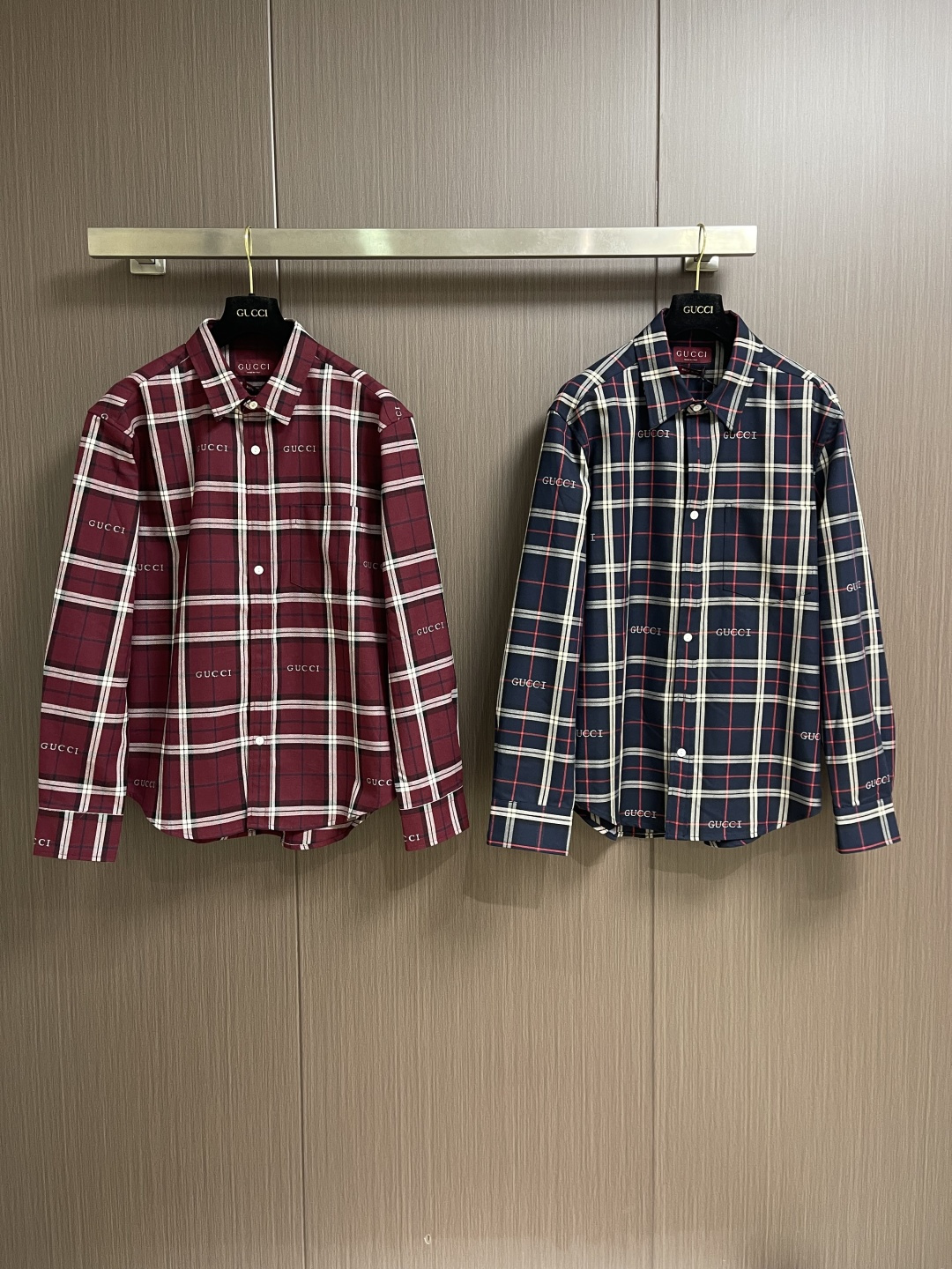 ✅🌾售后 GUCCI 苏格兰格纹棉布提花长袖衬衫，学院风格设计打造百搭格调，从容驾驭日常和休闲造型。这款
