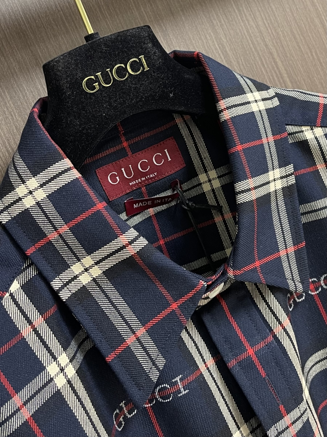 ✅🌾售后 GUCCI 苏格兰格纹棉布提花长袖衬衫，学院风格设计打造百搭格调，从容驾驭日常和休闲造型。这款