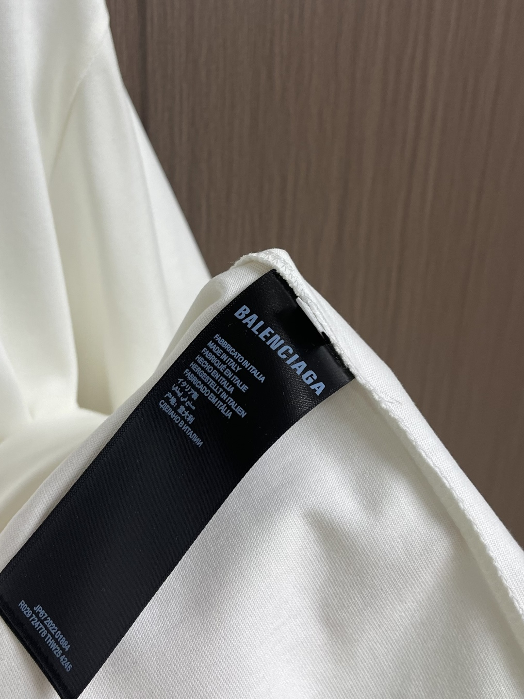 Balenciaga 刺绣logo圆领短袖T恤，定织定染百分百纯棉双股面料 成衣洗水 前幅高清扫描图案完