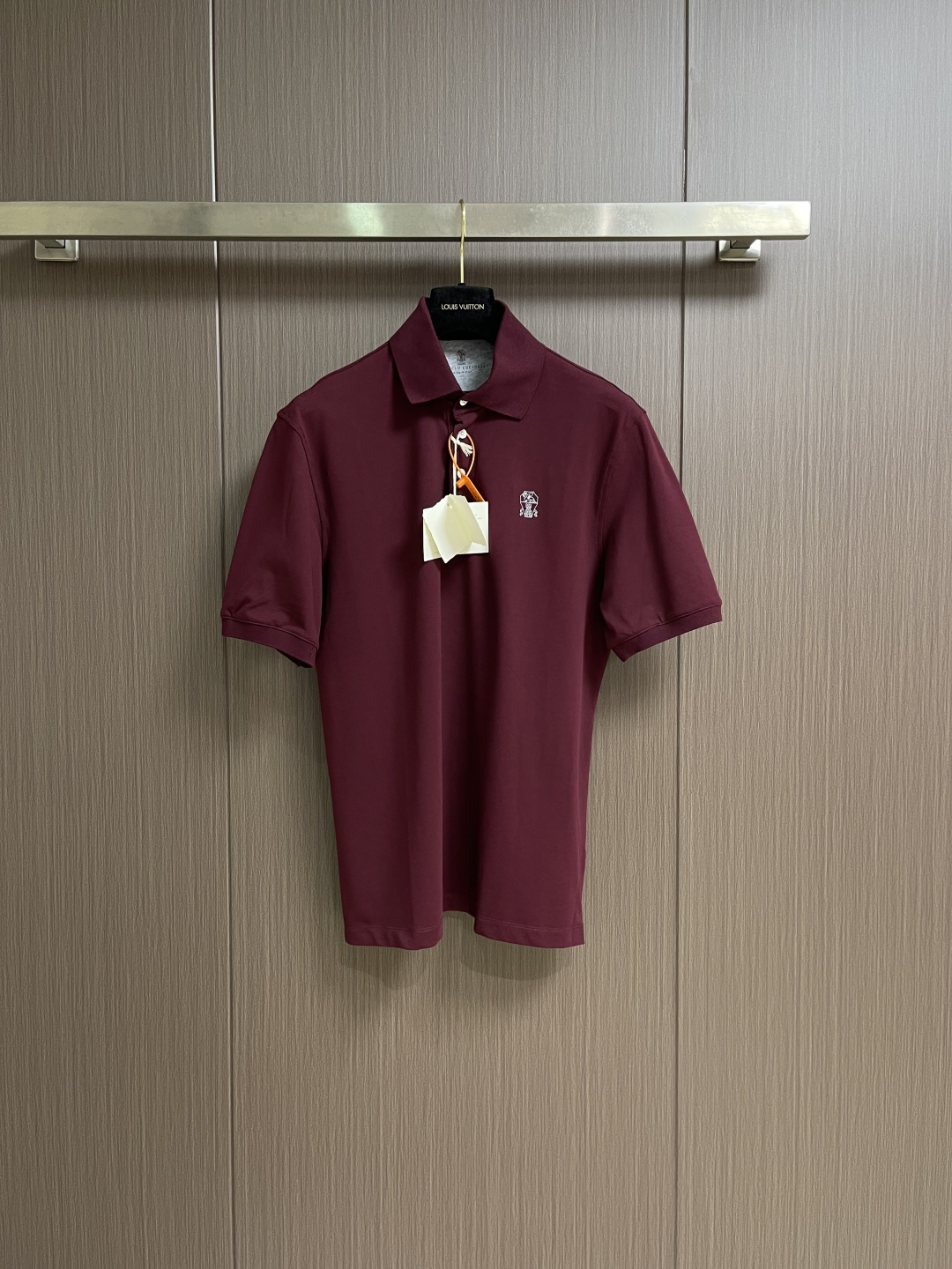 Brunello Cucinelli BC 徽标印花短袖Polo衫 定制丝光珠地弹府绸 紧致细腻 舒适贴