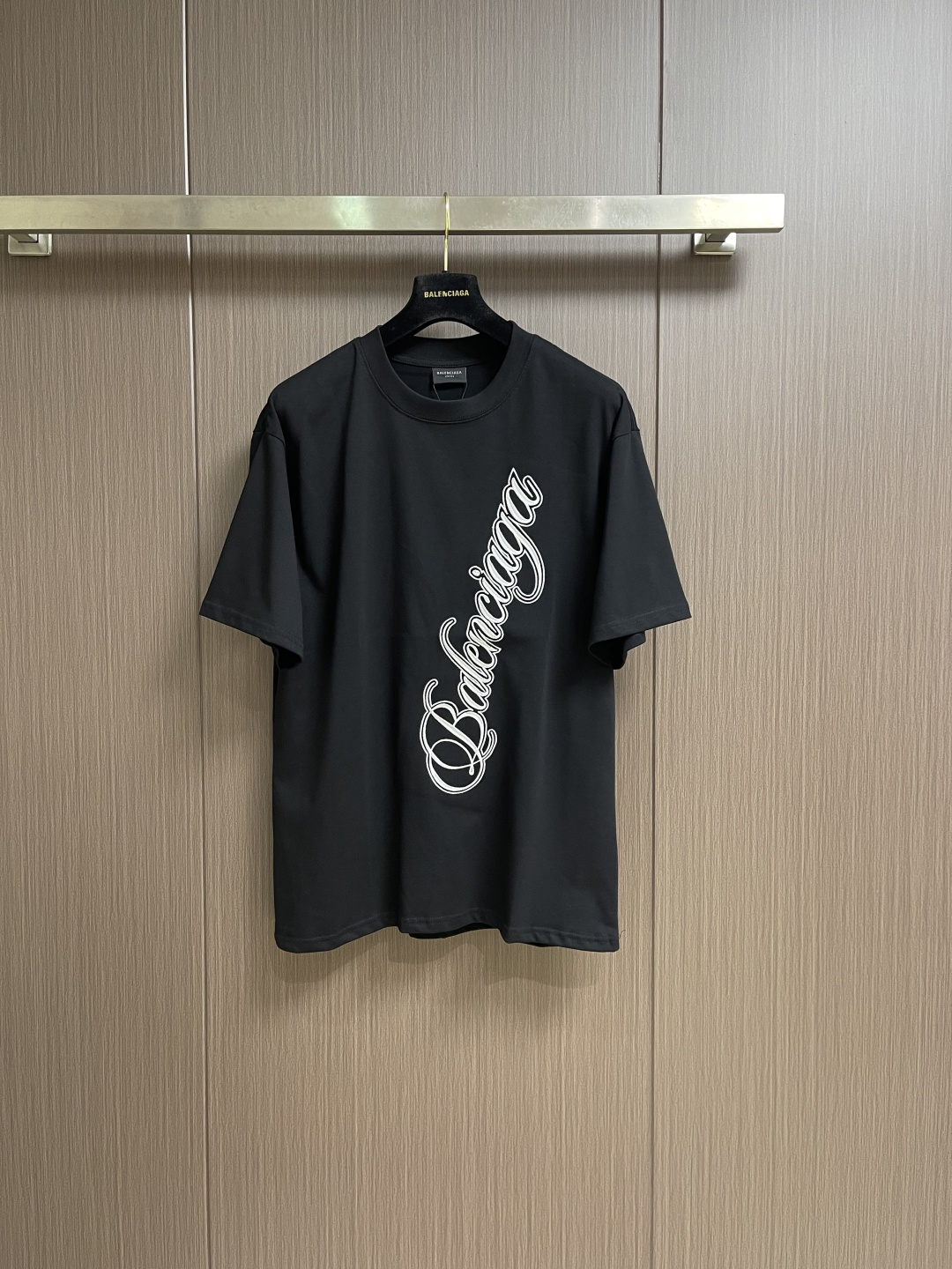 BALENCIAGA 印花logo标识短袖T恤，定织面料工艺洗水处理 高克重300克面料 质感十足 布面