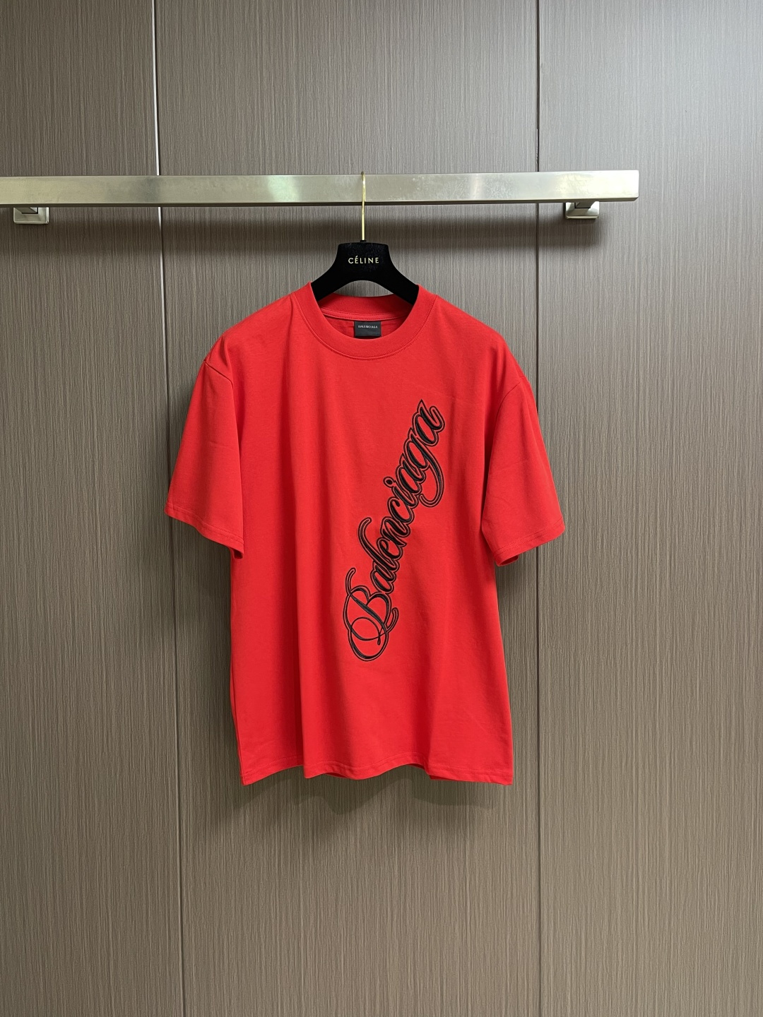 BALENCIAGA 印花logo标识短袖T恤，定织面料工艺洗水处理 高克重300克面料 质感十足 布面