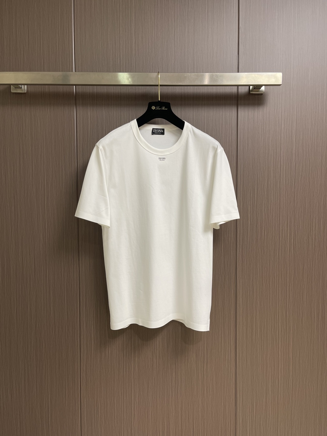 Zegna 杰尼亚2026ss新款圆领短袖T恤，定制新疆长绒棉面料，胶印logo标识 高弹面料、久穿不易